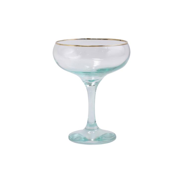 Rainbow Coupe Champagne Glass Green