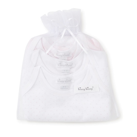 Kissy Kissy Pink Dot 3 Piece Onesie Set