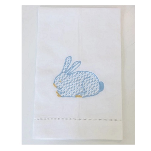Guest Towel Crouching Bunny - Blue