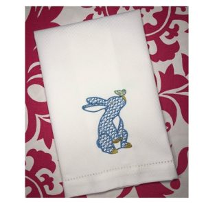 Butterfly Bunny Blue Guest Towel