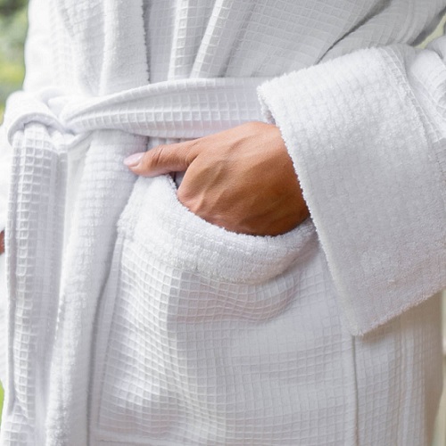 Luxurious Premium Waffle Robe - White S/M