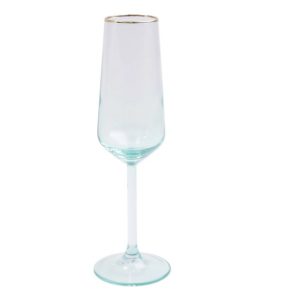 Rainbow Green Champagne Flute