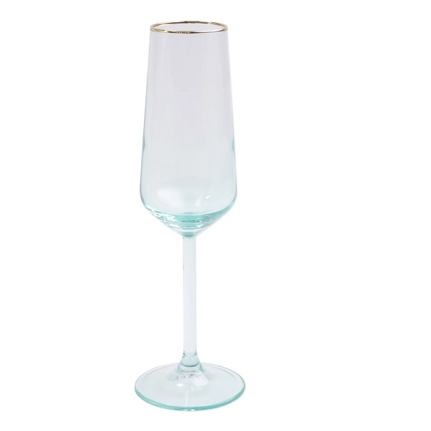Rainbow Green Champagne Flute