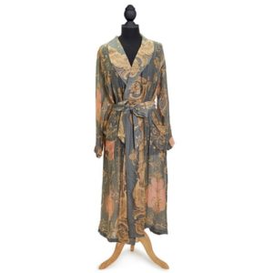Rococo Grey Robe Gown with Removable Waist Tie Closure