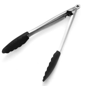 Sabatier Stainless Steel and Silicone Tongs 11-Inch