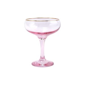 Vietri Rainbow Coupe Champagne Glass - Pink