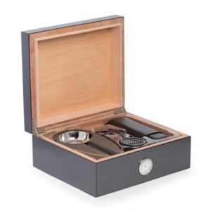 Bey Berk 6 Piece Carbon Fiber Design Humidor Set