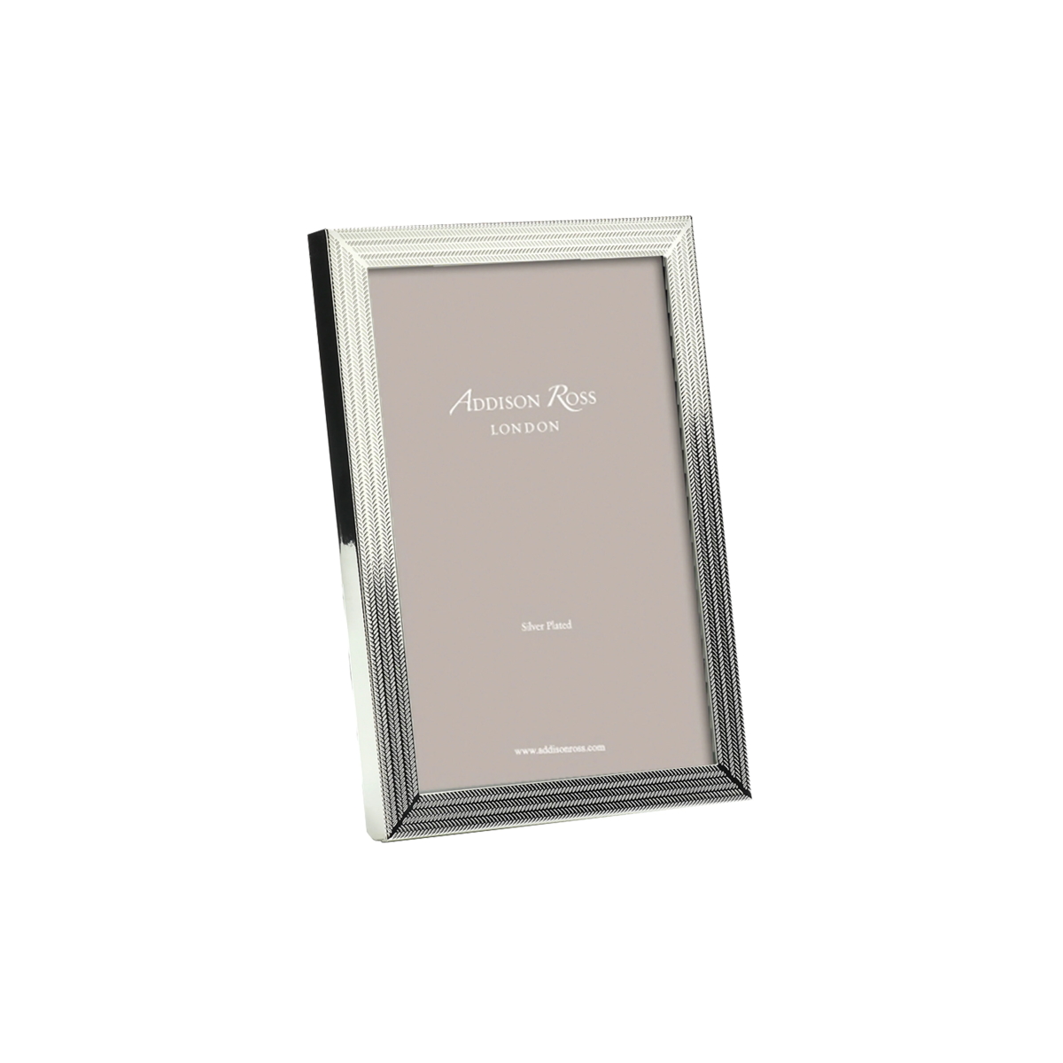 Addison Ross Herringbone Silver Plated 4x6 Frame Berings