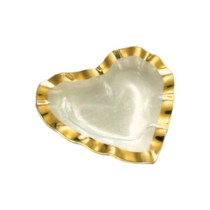 Annieglass Ruffle Heart Bowl - Gold