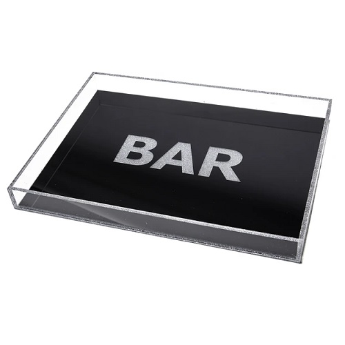 Bar Tray - Black with Silver Glitter