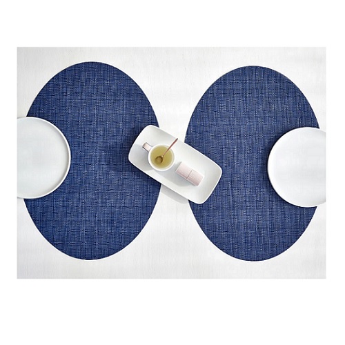 Chilewich Bay Weave Oval Placemat - Blue Jean