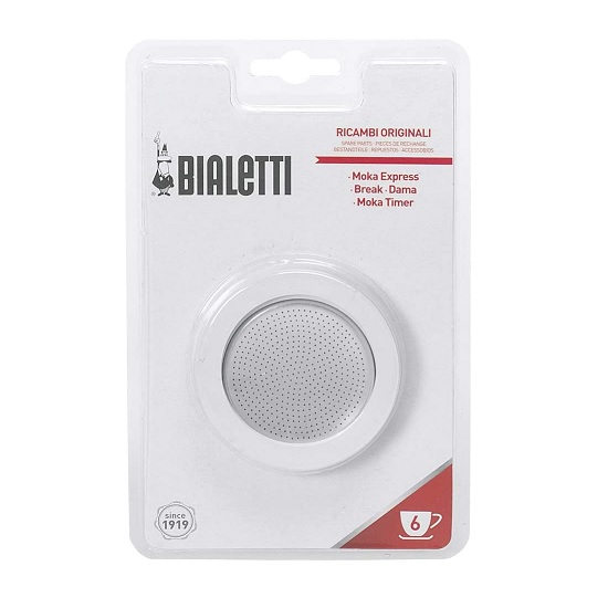 Bialetti Moka Express 6 Cup Replacement Filter and 3 Gaskets