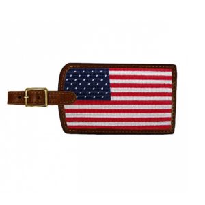 Smathers & Branson Big American Flag Needlepoint Luggage Tag