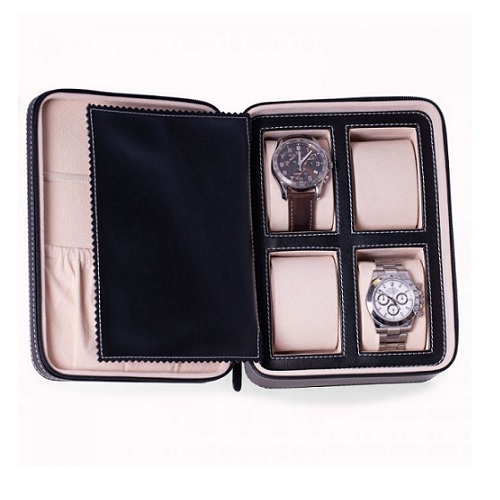 Bey Berk Leather Watch/Accessory Case - Black