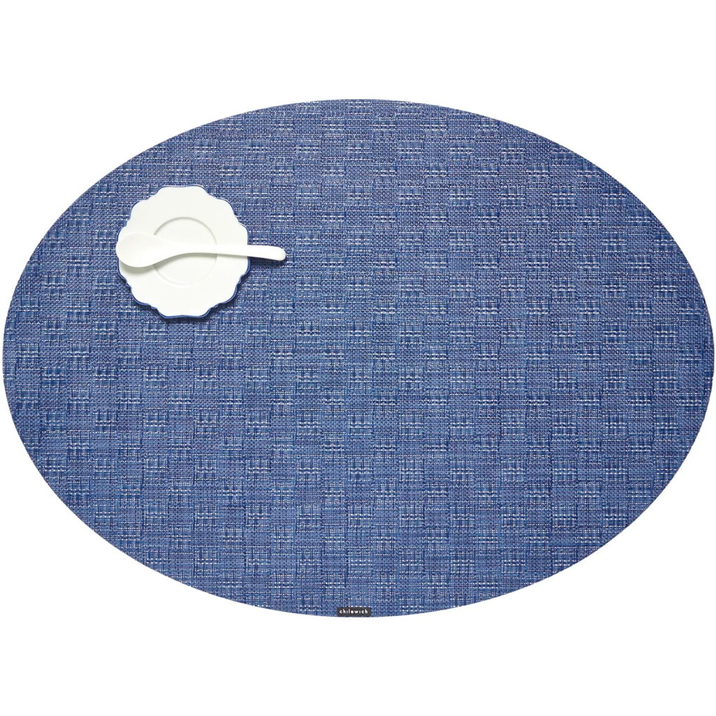 Chilewich Bay Weave Oval Placemat - Blue Jean