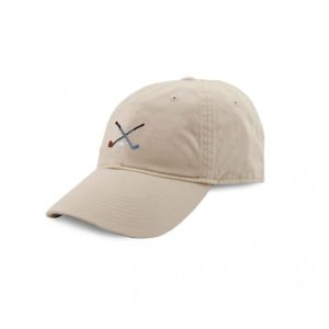 Smathers & Branson Crossed Clubs Needlepoint Hat (Stone)