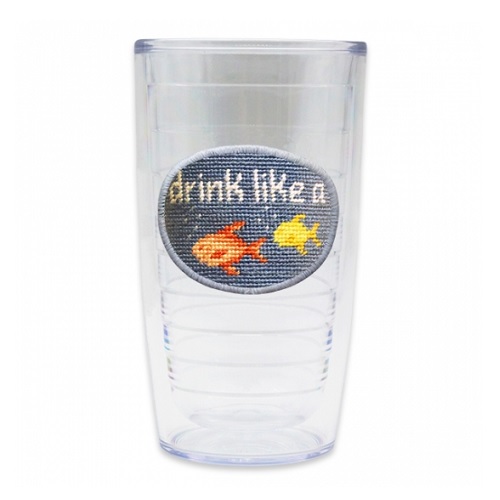 Smathers & Branson Drink Like a Fish Needlepoint Tervis Tumbler