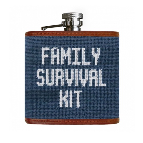 Smathers & Branson Family Survival Kit Needlepoint Flask