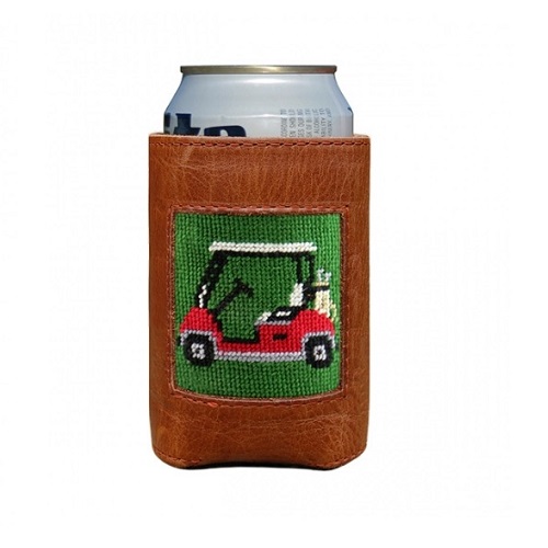 Smathers & Branson Golf Cart Needlepoint Can Cooler