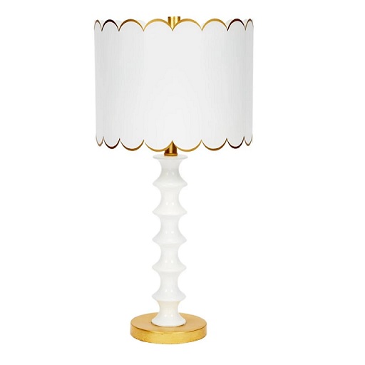 Lucy Gloss & Gold Table Lamp with Scalloped Metal Shade