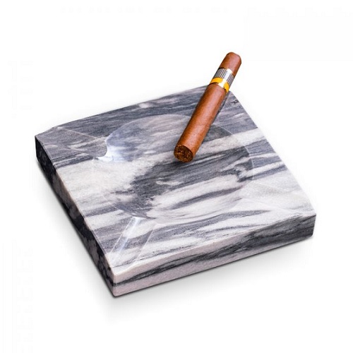 Bey Berk Marble Four Cigar Ashtray - Carrera Grey