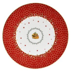 Bernardaud Noel Red Salad Plate With Gift