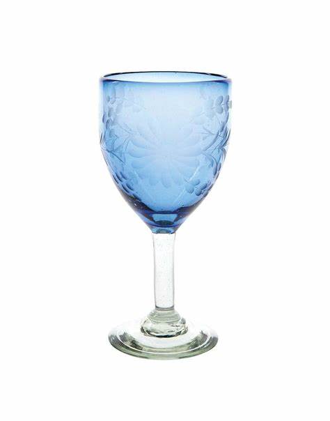 Rose Ann Hall Condessa French Blue Wine Glass