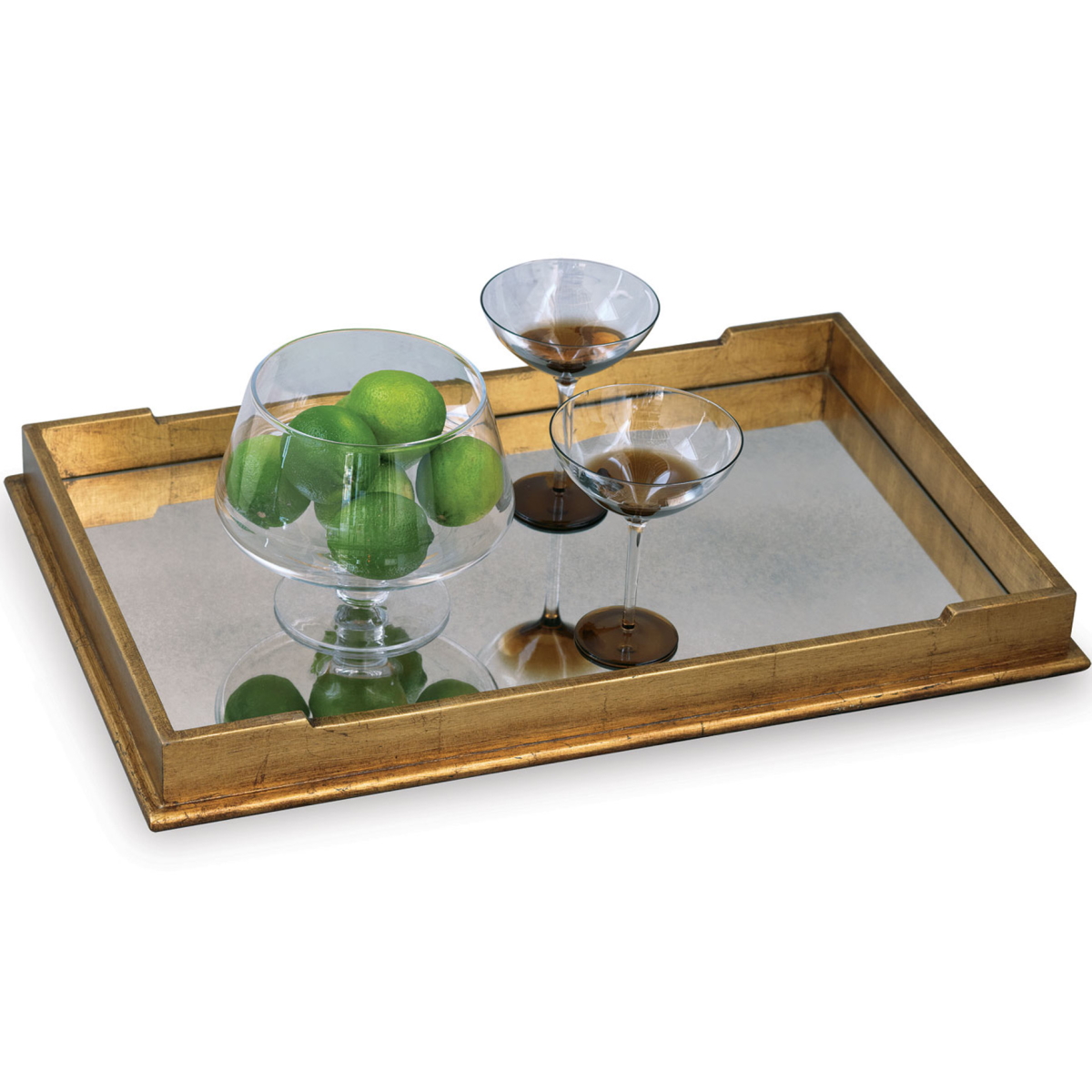 Port 68 Delray Gold Leaf Mirror Tray