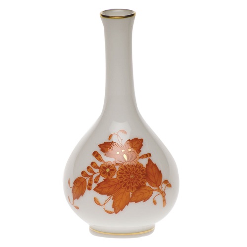 Herend Chinese Bouquet Rust Small Bud Vase