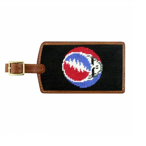 Smathers & Branson Steal Your Face Needlepoint Luggage Tag (Black)