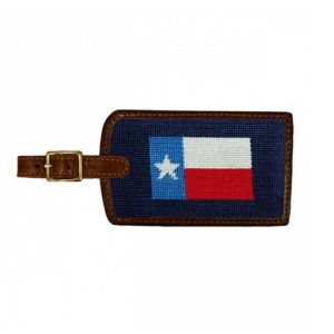 Smathers & Branson Texas Flag Needlepoint Luggage Tag  