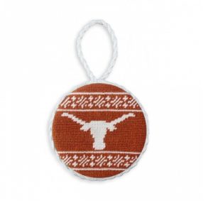 University Of Texas Fairisle Needlepoint Ornament (Burnt Orange)