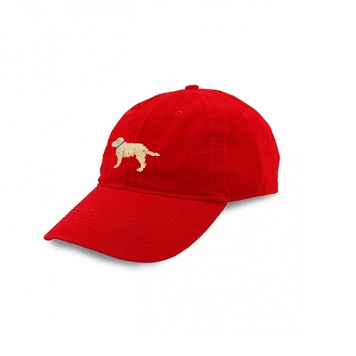 Smathers & Branson Yellow Lab Needlepoint Hat (Red)