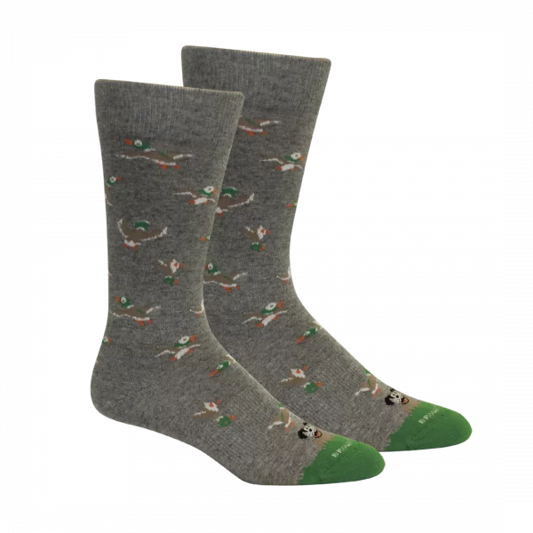 Brown Dog 1984 (Duck Hunt) Socks - Lt Grey Heather