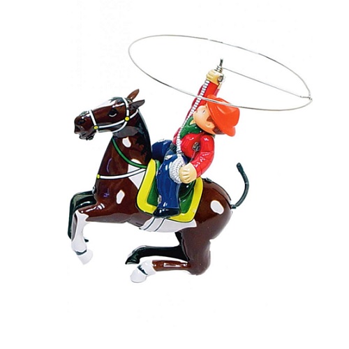 Alexander Taron Collectible Tin Toy - Cowboy with Rope on Horse