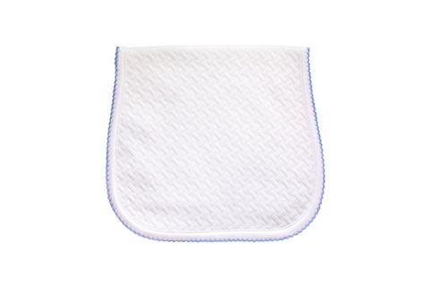 Nella Pima Blue & White Basket Weave Burp Cloth