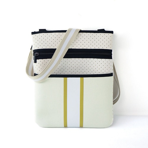Parker & Hyde Small Canvas White & Gold Crossbody
