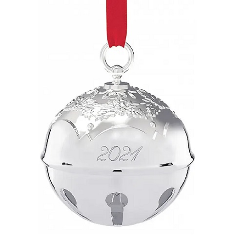 Reed & Barton 2021 Silverplate Holly Bell Ornament