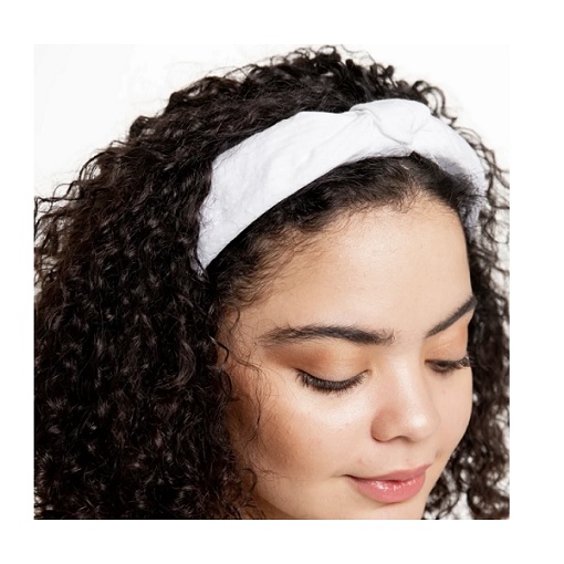 Seersucker Top Knot Headband - White