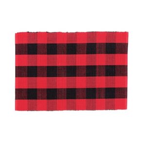 C&F Home Franklin 13'' x 19'' Buffalo Check Placemat - Red/Black