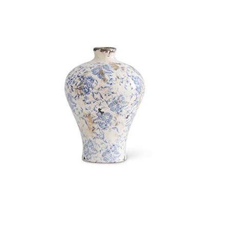 K&K Interiors Blue/White Ceramic Vase