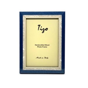 Tizo Italian Wood Inlay Frame 5" x 7" - Blue