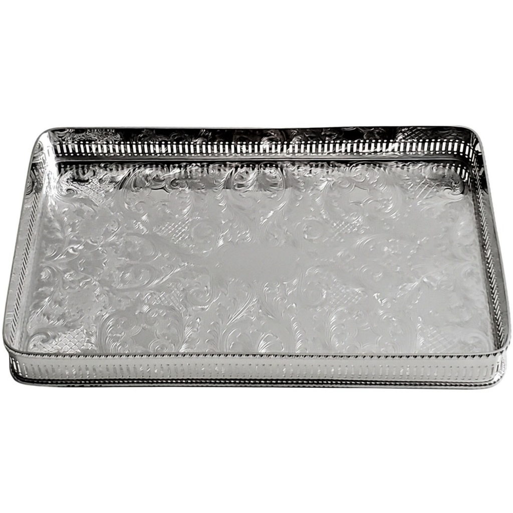 Corbell English Rectangular Silver Plated 14" Gallery Tray