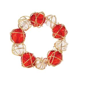 Bodrum Crystal Bauble Napkin Ring - Red/Clear