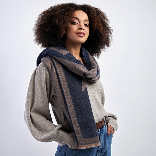 Katie Loxton Double Sided Star Print Blanket Scarf Berings