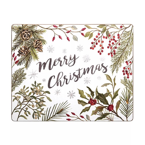C&F Home Merry Christmas Greenery Hardboard Placemat