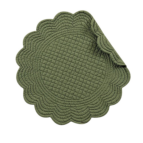 C&F Home Round Cotton Reversible Placemat - Pine