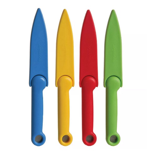 Prepworks Food Safety Paring Knives, Set of 4, Color Coded 