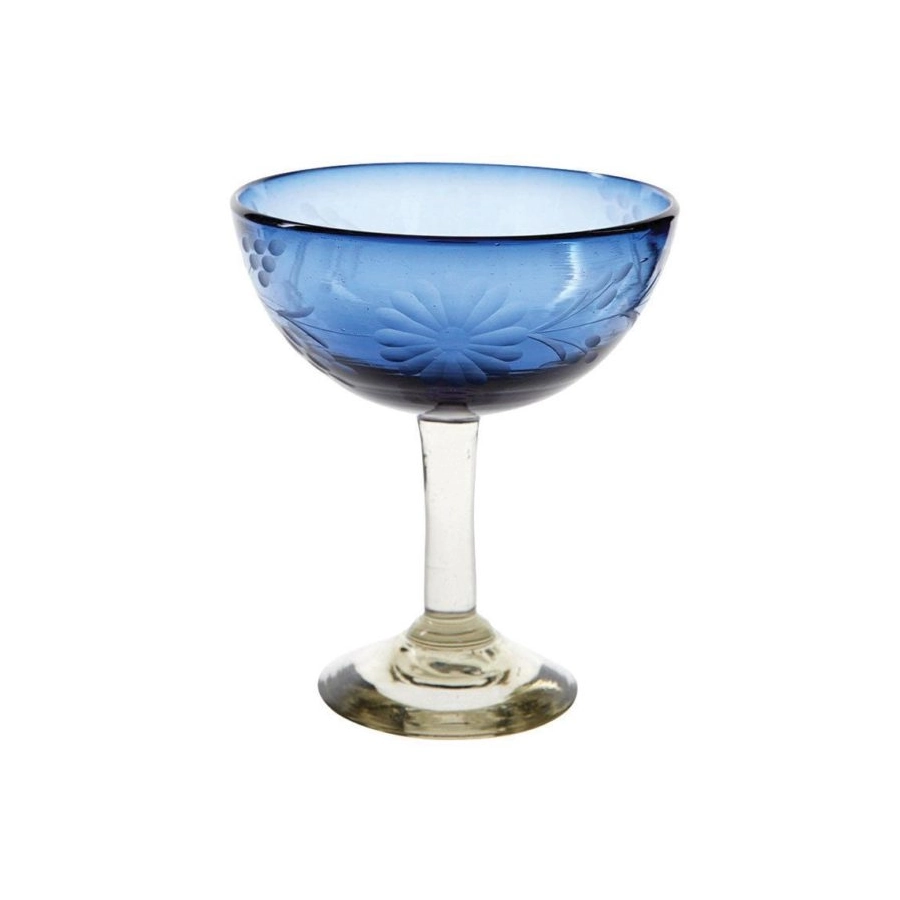 Rose Ann Hall Condessa French Blue Margarita Glass
