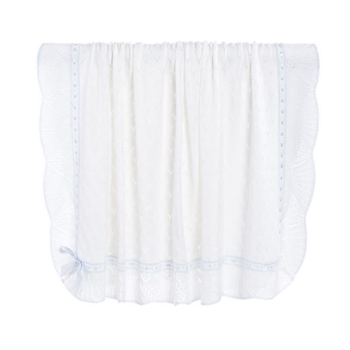 Sarah Louise Baby Shawl - White/Blue